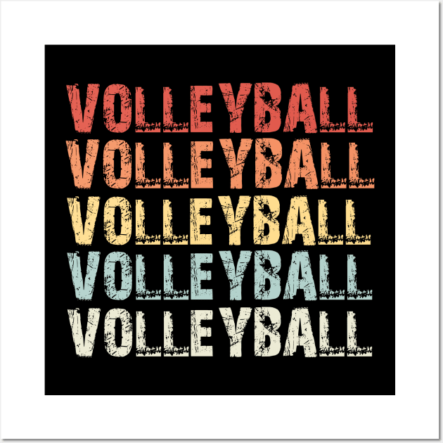 Retro Volleyball Wall Art by LetsBeginDesigns